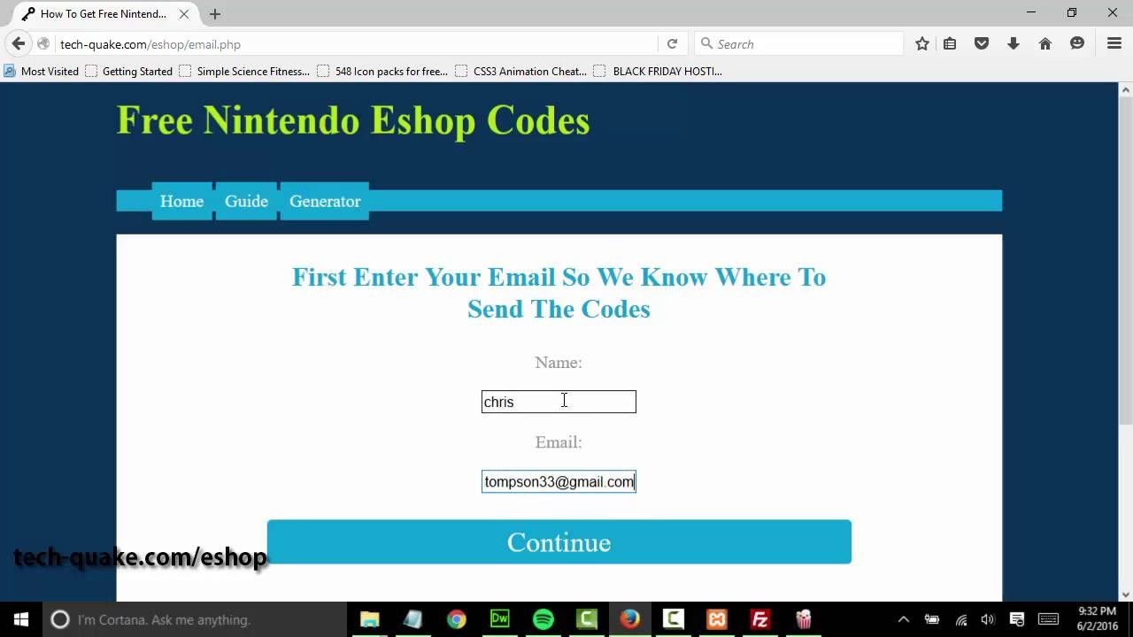 free eshop codes no verification